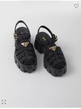 Prada monolith crochet cage sandals